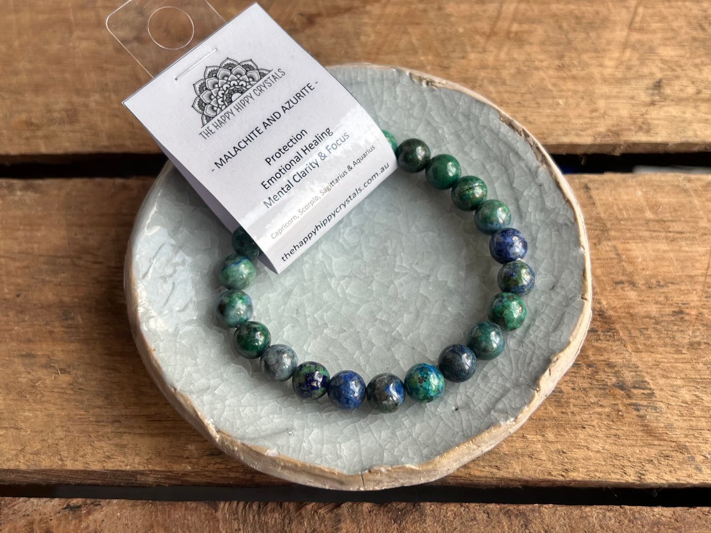 Malachite And Azurite Tumbled Bracelet