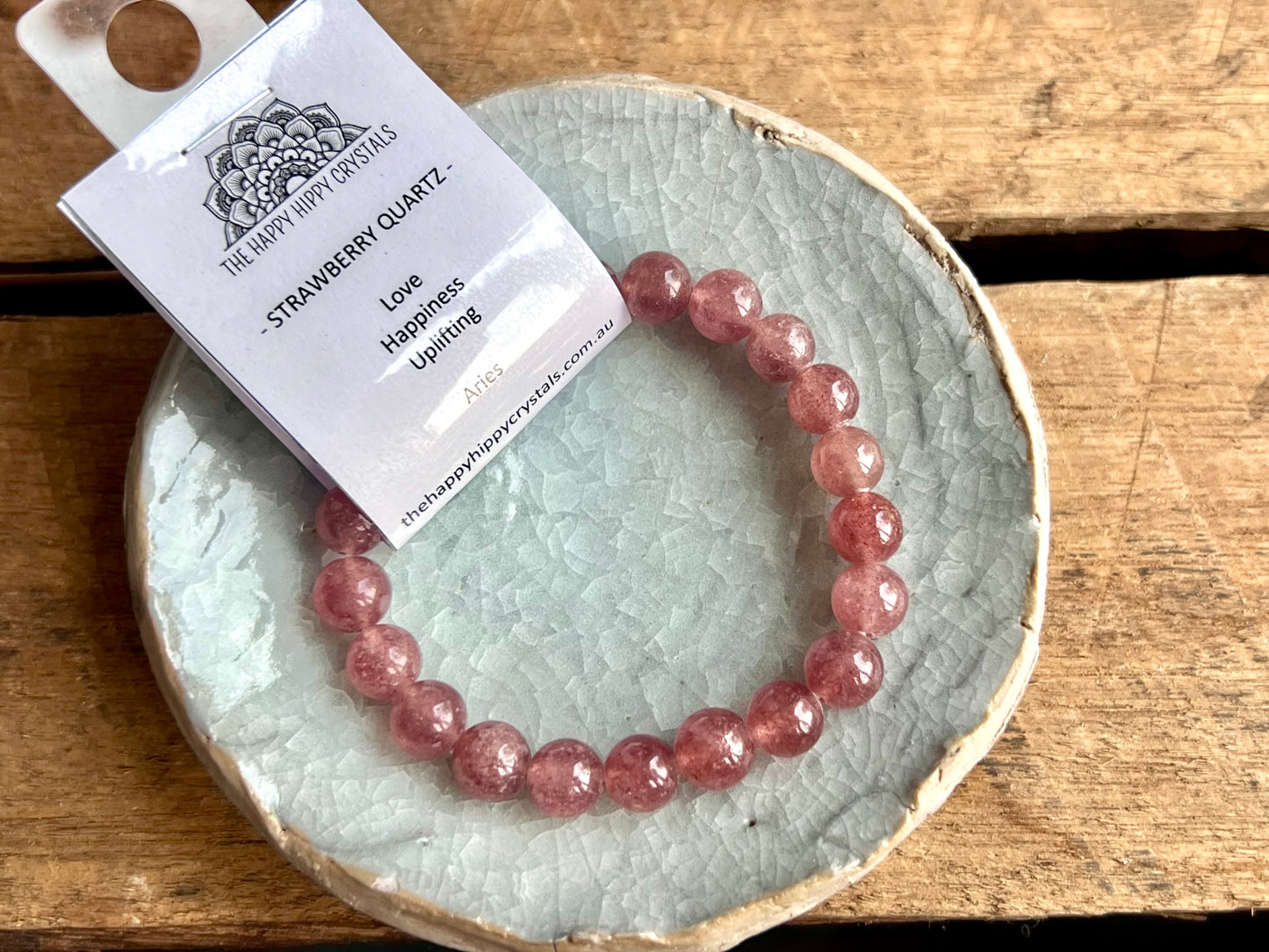 Strawberry Quartz Tumbled Bracelet