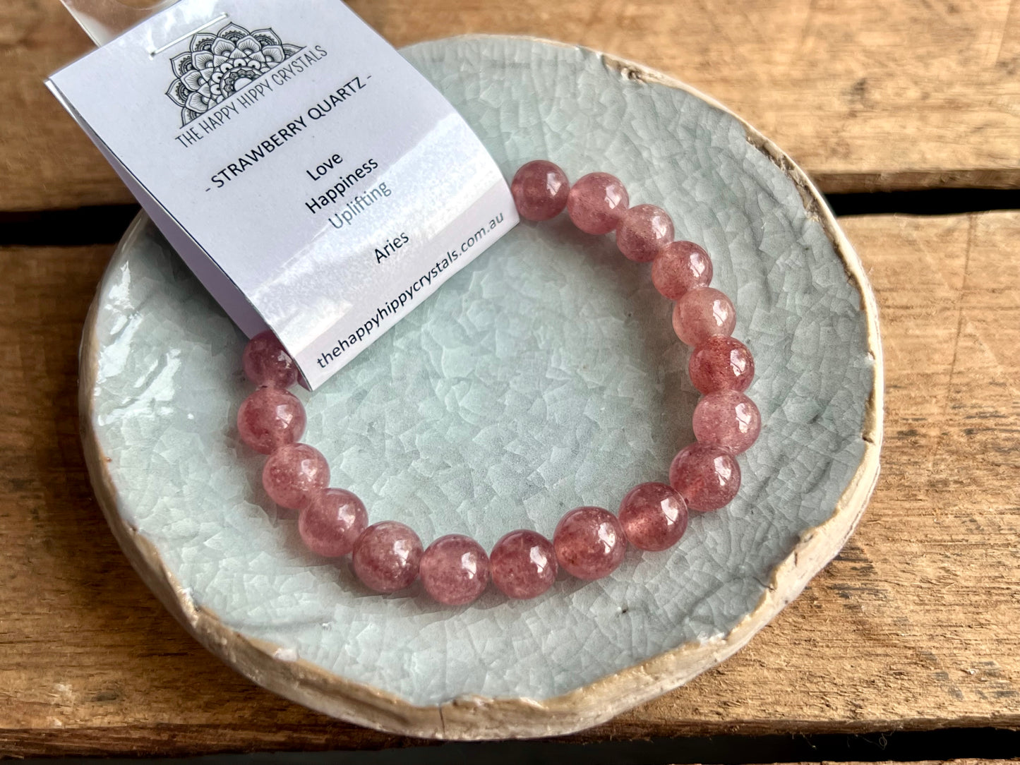 Strawberry Quartz Tumbled Bracelet