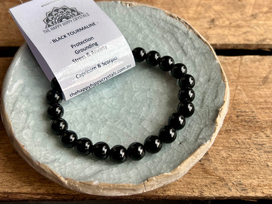 Black Tourmaline Tumbled Bracelet