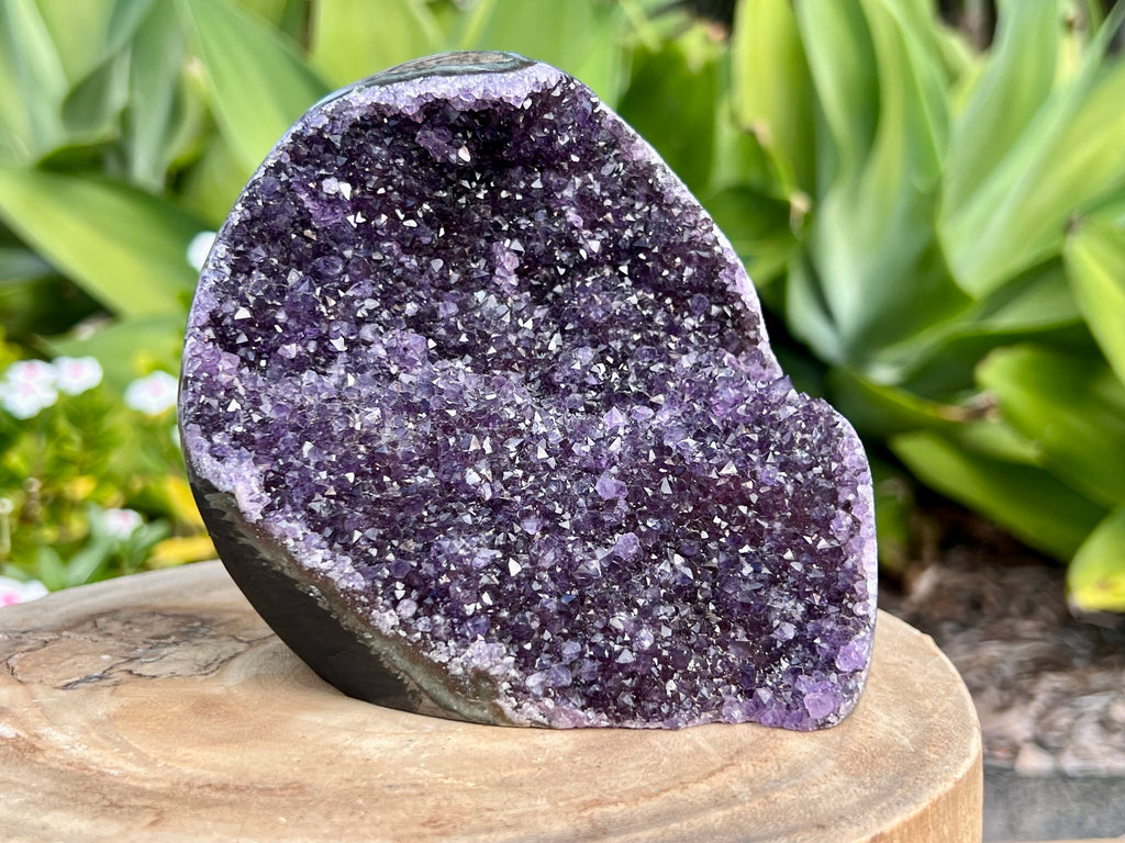 Amethyst cluster with polished edges. amethyst for spiritual protection and intuition. Natural Crystal Cluster 
