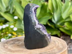 Amethyst cluster with polished edges. amethyst for spiritual protection and intuition. Natural Crystal Cluster side