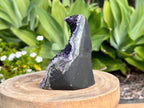 Amethyst cluster with polished edges. amethyst for spiritual protection and intuition. Natural Crystal Cluster Side 