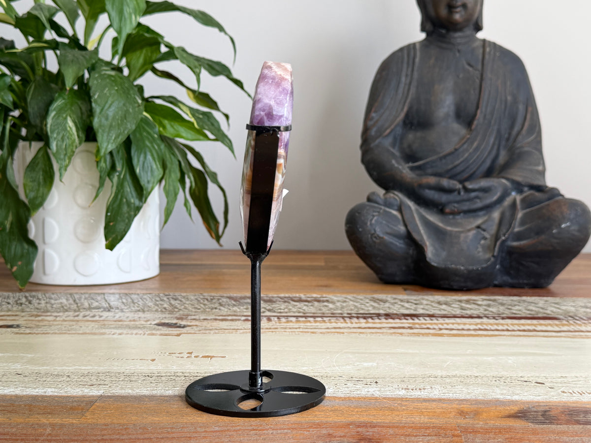 Amethyst Heart With Metal Stand