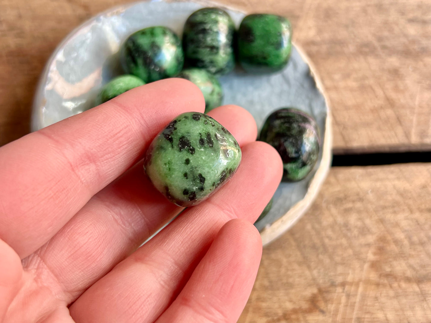 Ruby In Zoisite Tumbled Stones