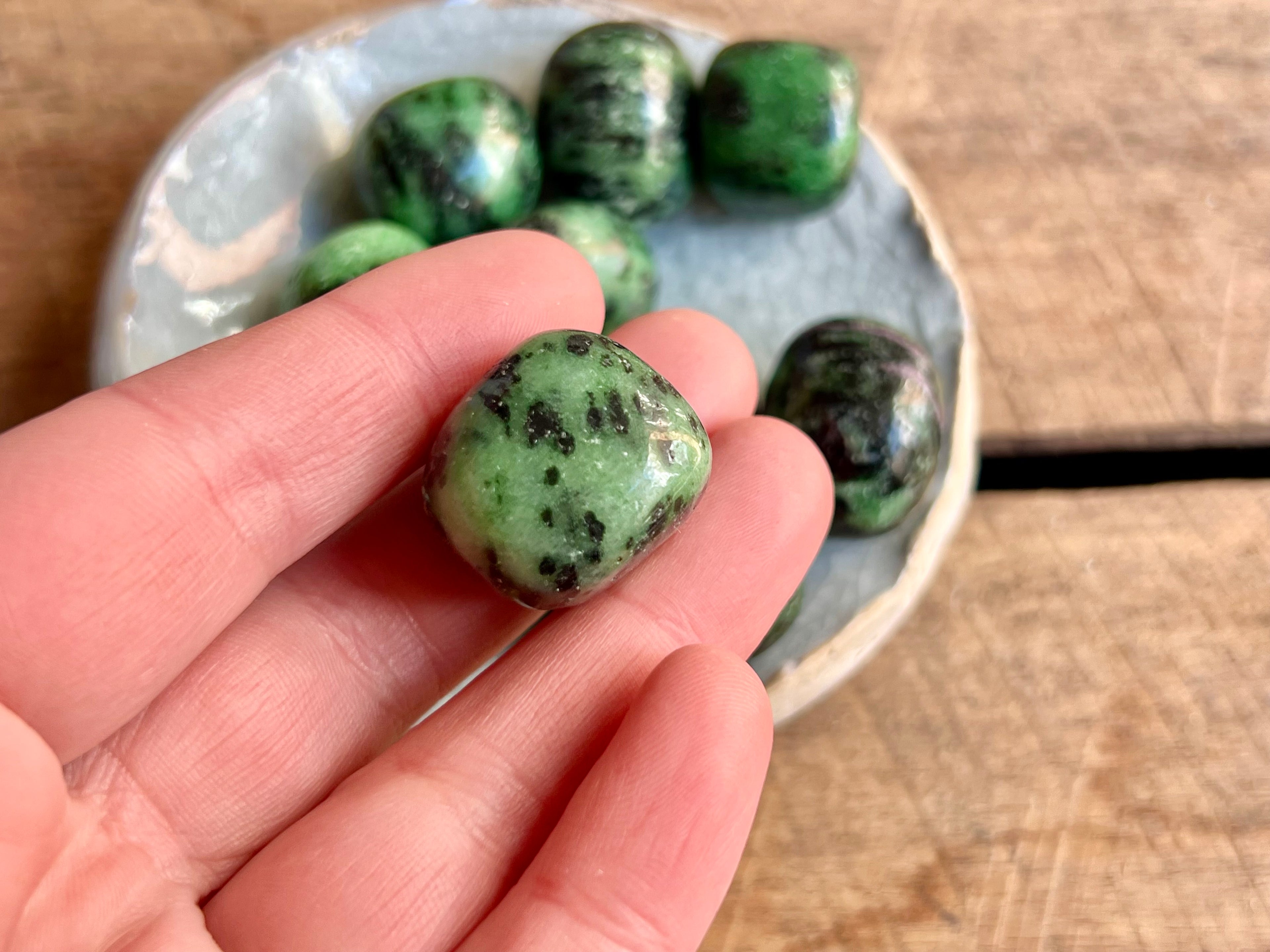 Ruby In Zoisite Tumbled Stones