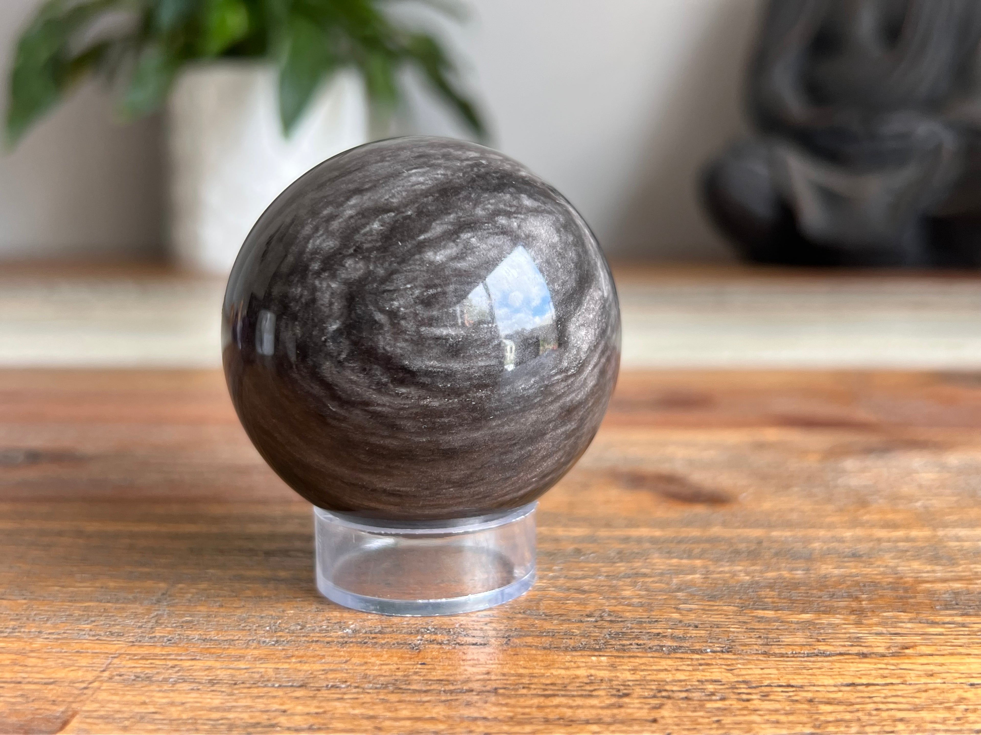 Silver Sheen Obsidian Sphere