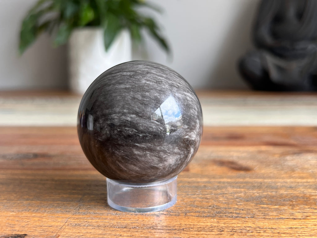 Silver Sheen Obsidian Sphere