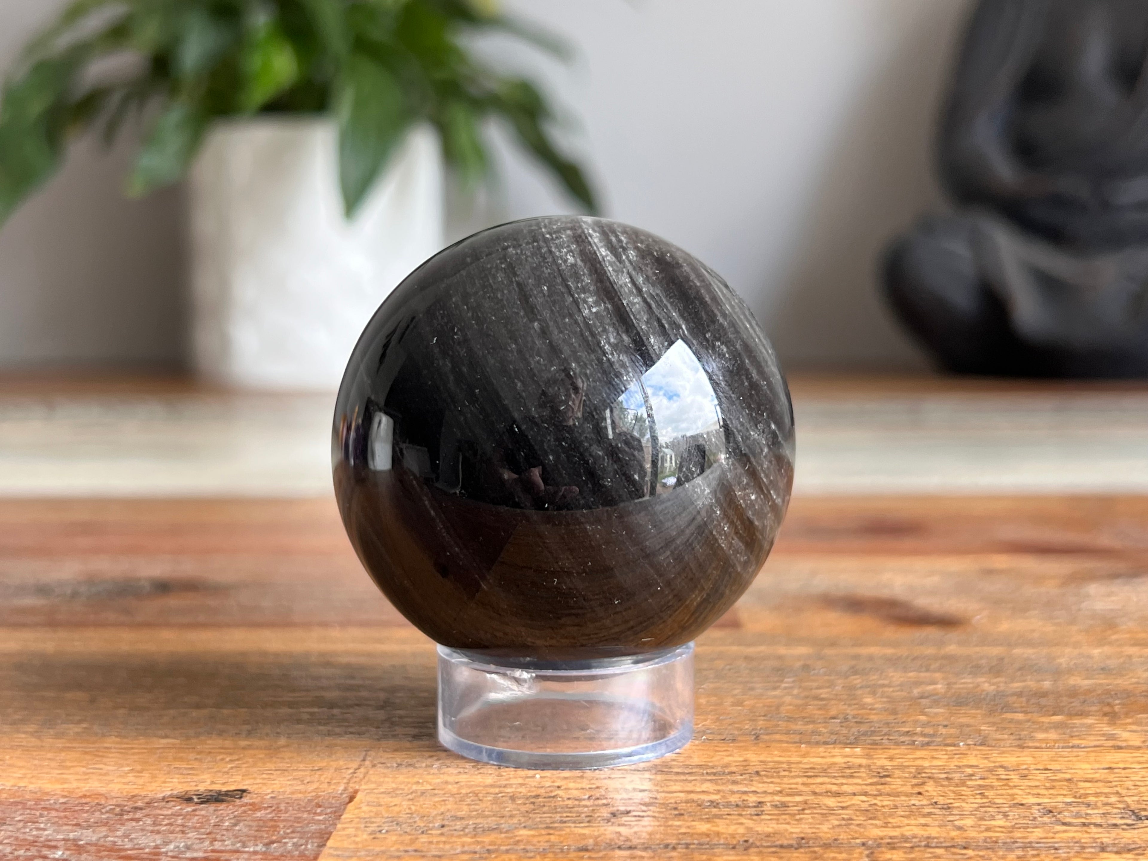Silver Sheen Obsidian Sphere