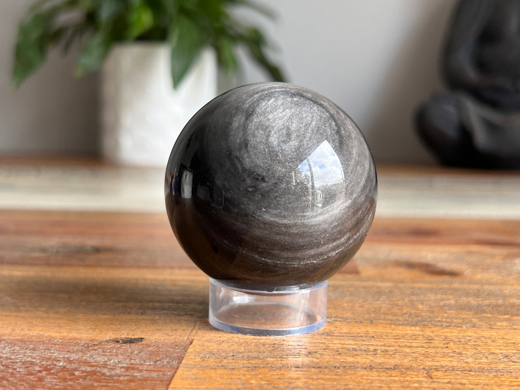 Silver Sheen Obsidian Sphere