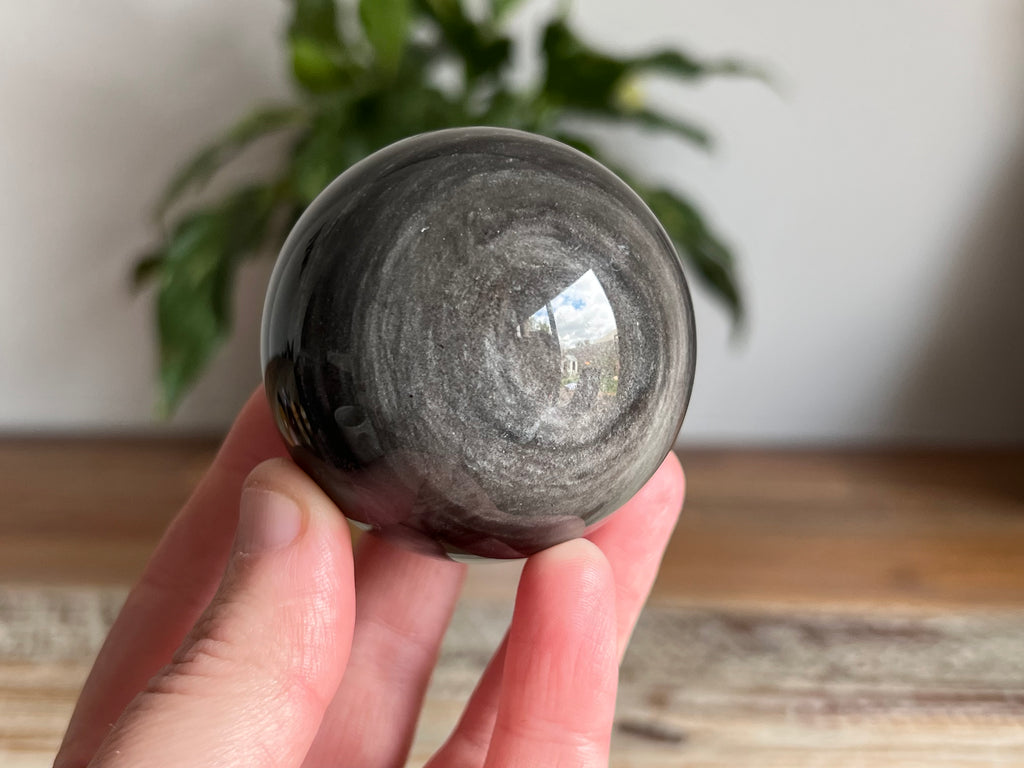 Silver Sheen Obsidian Sphere
