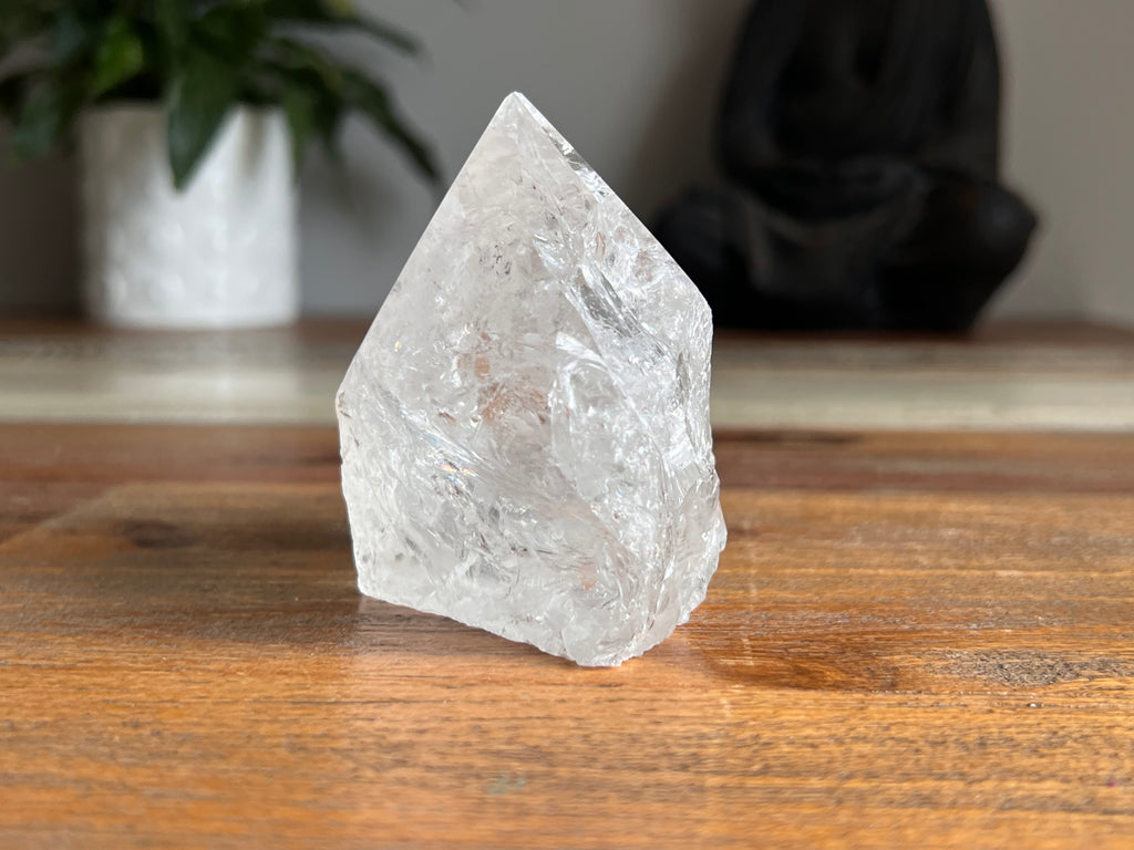 Clear Quartz Rough/ Polished Cupcake Point