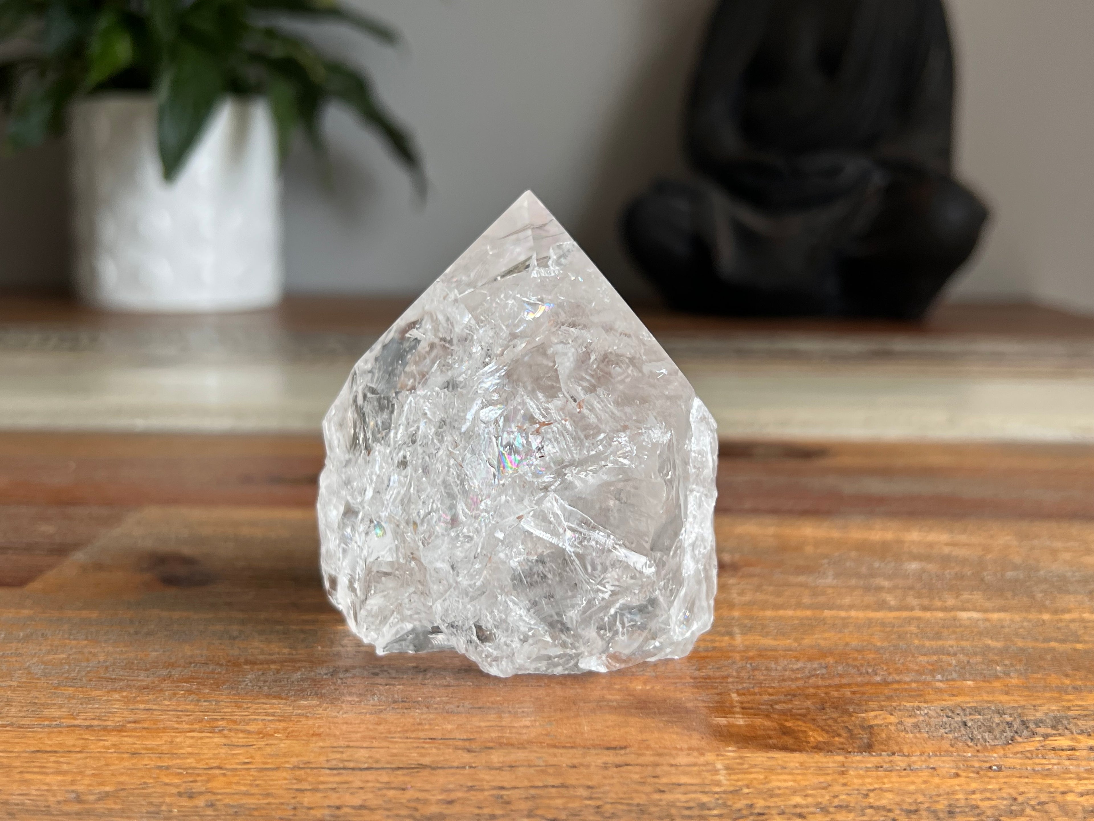 Clear Quartz Rough/ Polished Cupcake Point