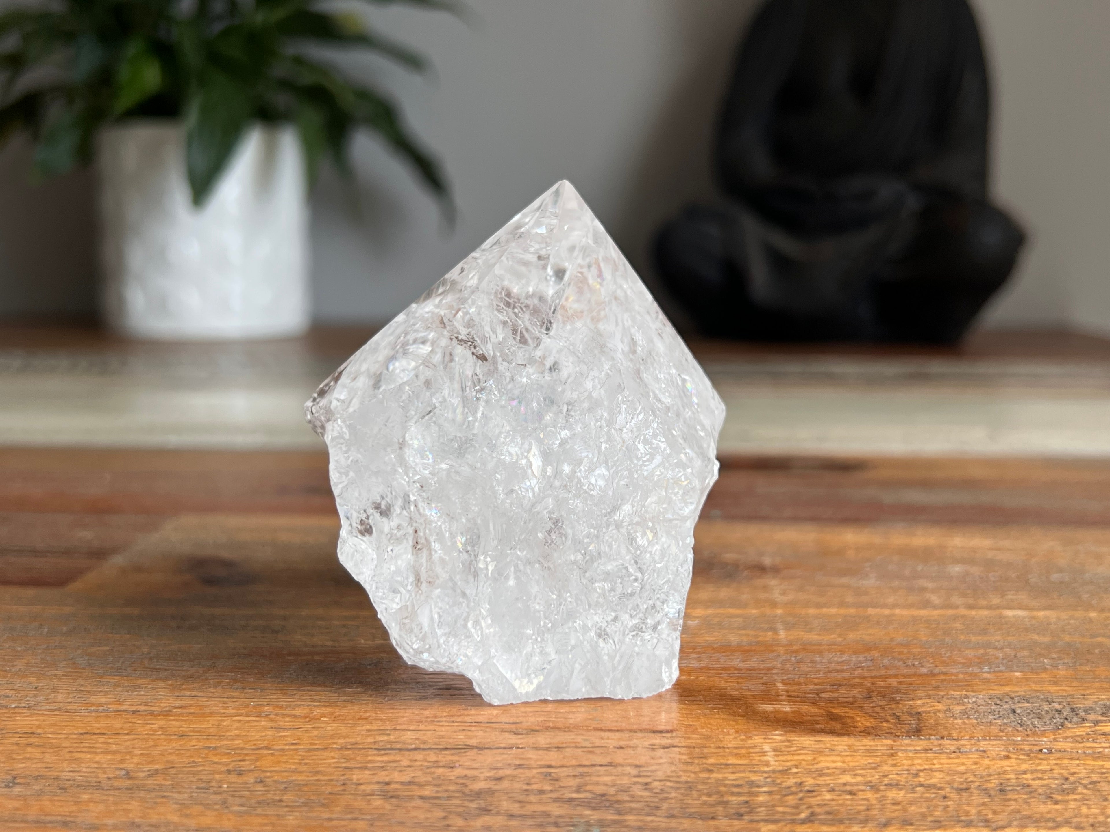 Clear Quartz Rough/ Polished Cupcake Point
