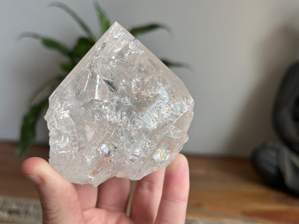 Clear Quartz Rough/ Polished Cupcake Point