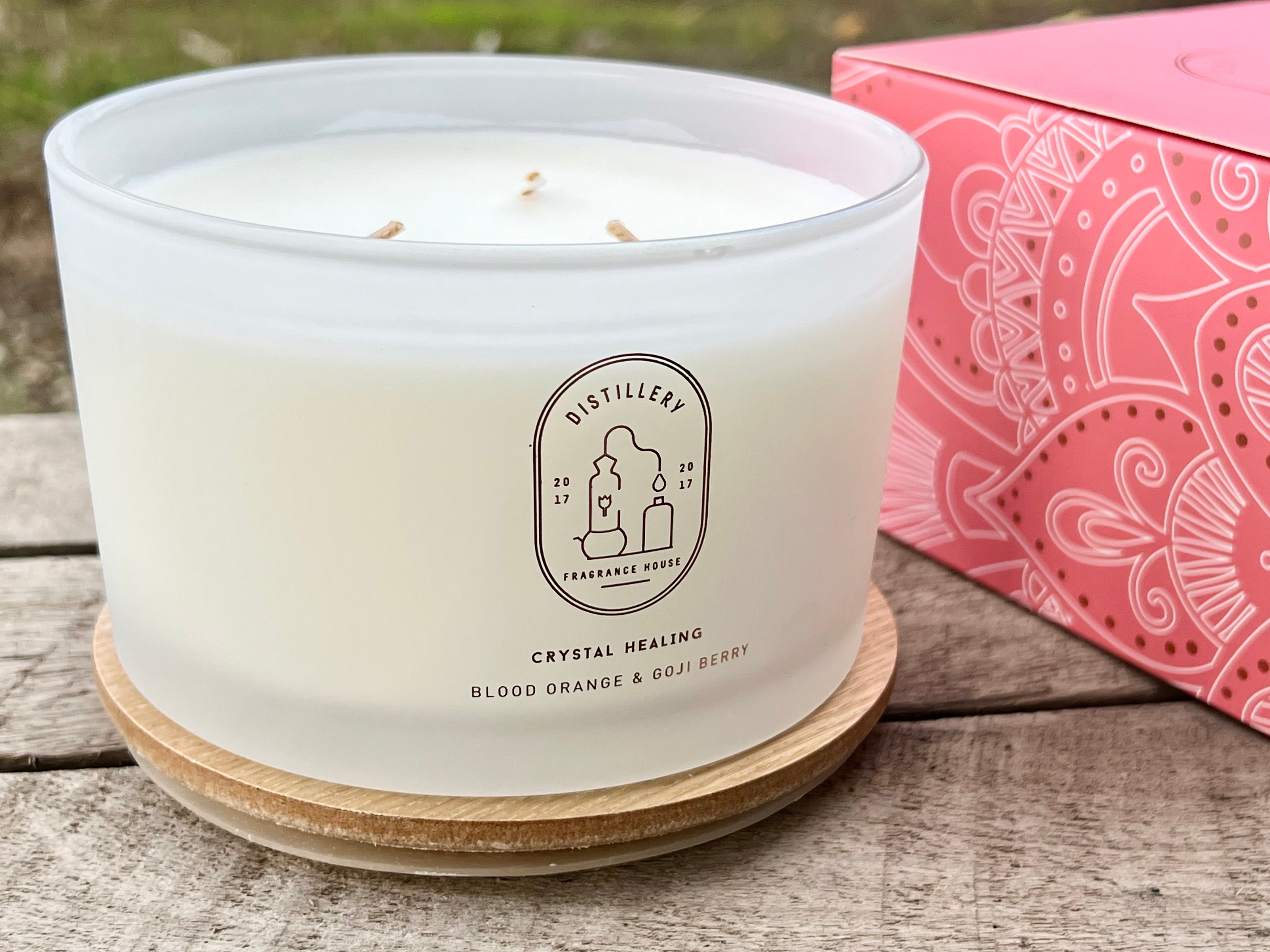 Distillery Large Soy Candle - Crystal Healing Blood Orange & Goji Berry
