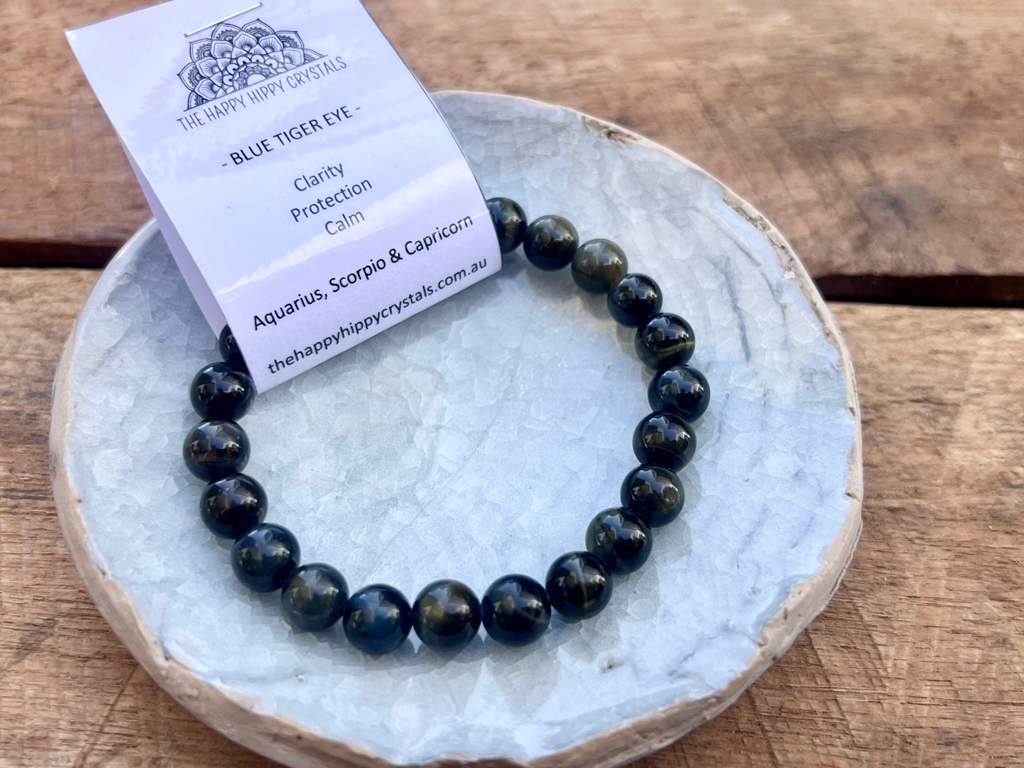 Blue Tiger Eye Tumbled Bracelet