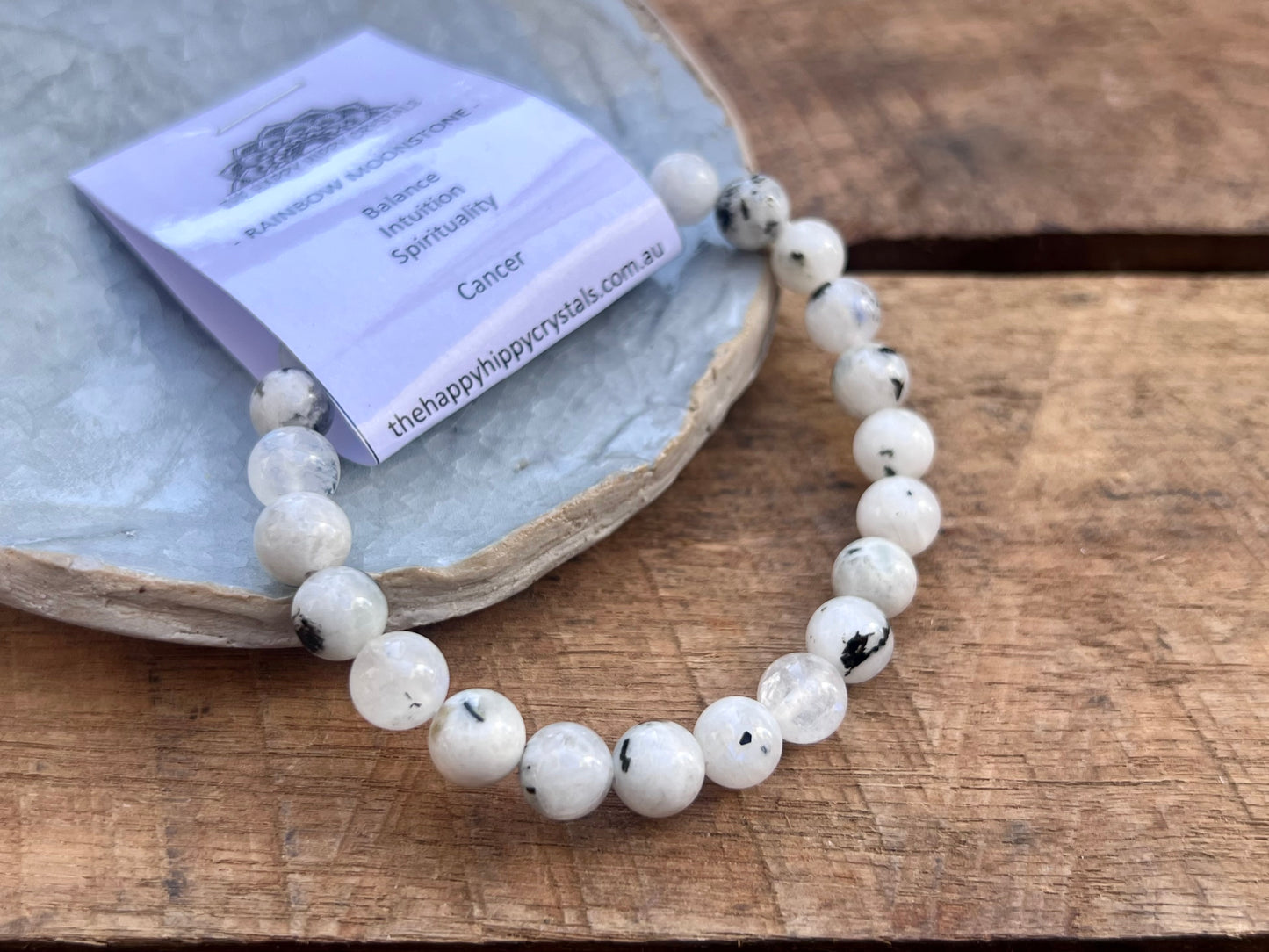 Rainbow Moonstone Tumbled Bracelet