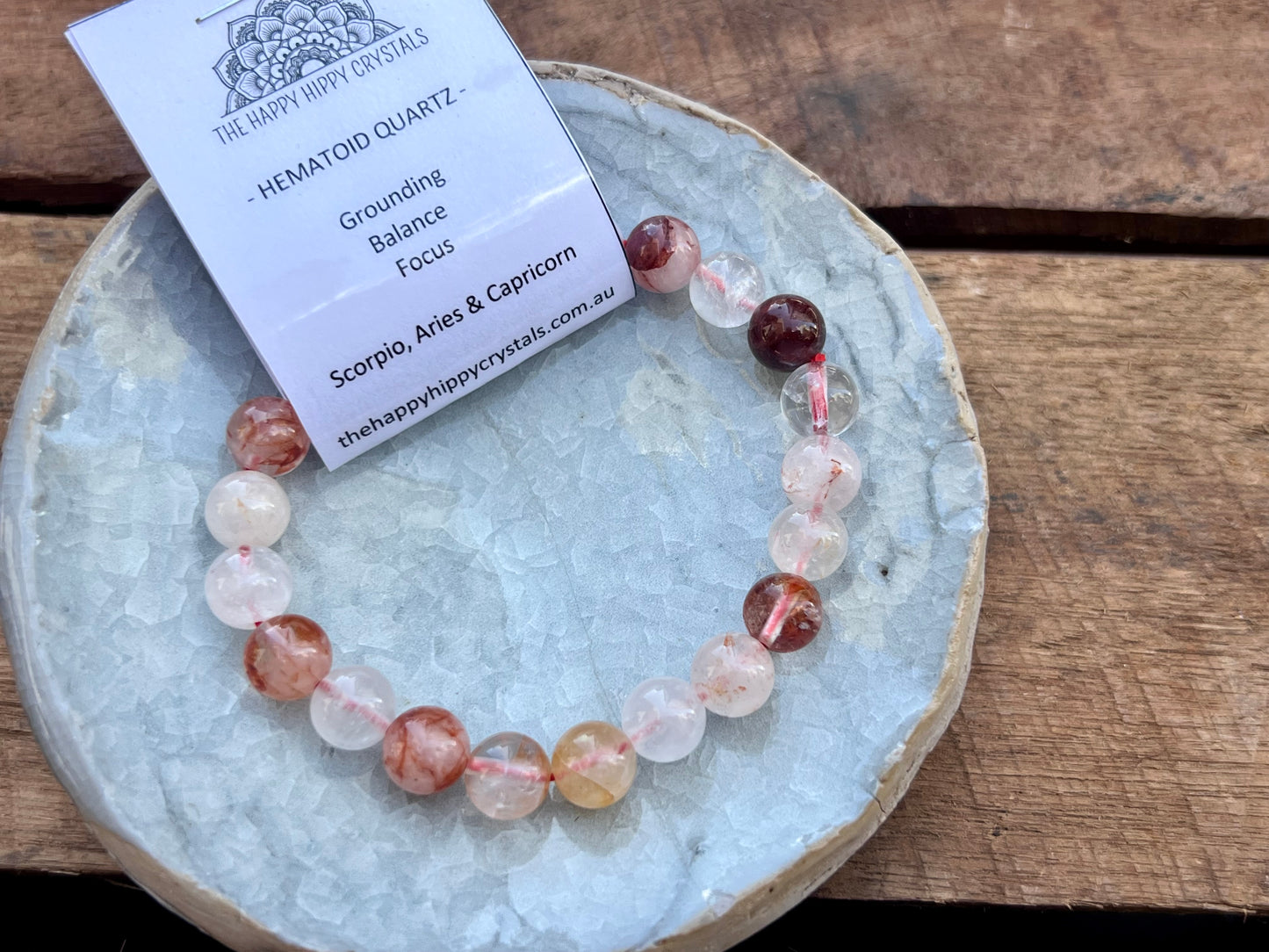 Hematoid Quartz Tumbled Bracelet