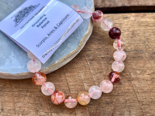Hematoid Quartz Tumbled Bracelet