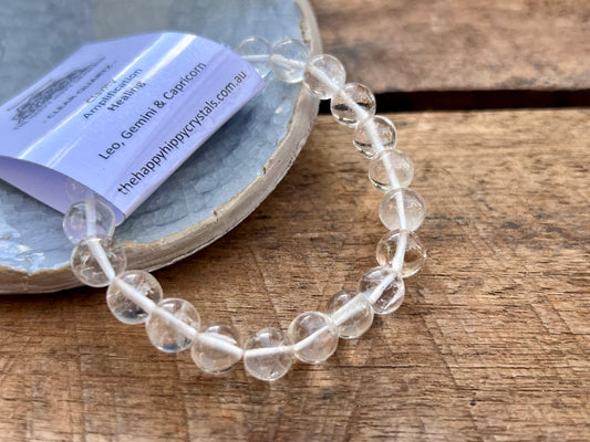 Clear Quartz Tumbled Bracelet
