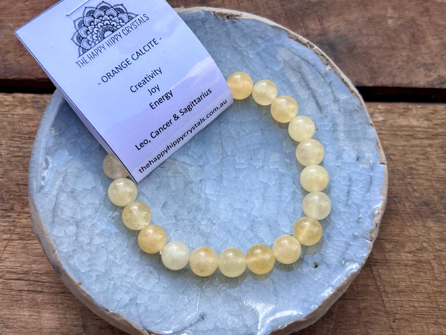 Orange Calcite Tumbled Bracelet