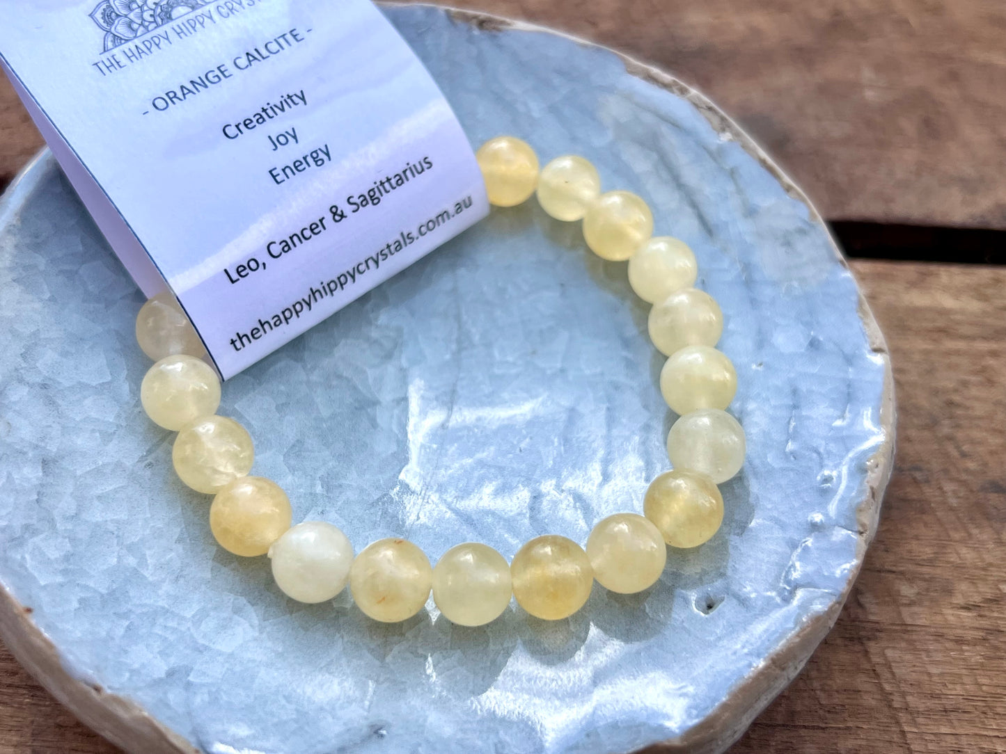 Orange Calcite Tumbled Bracelet