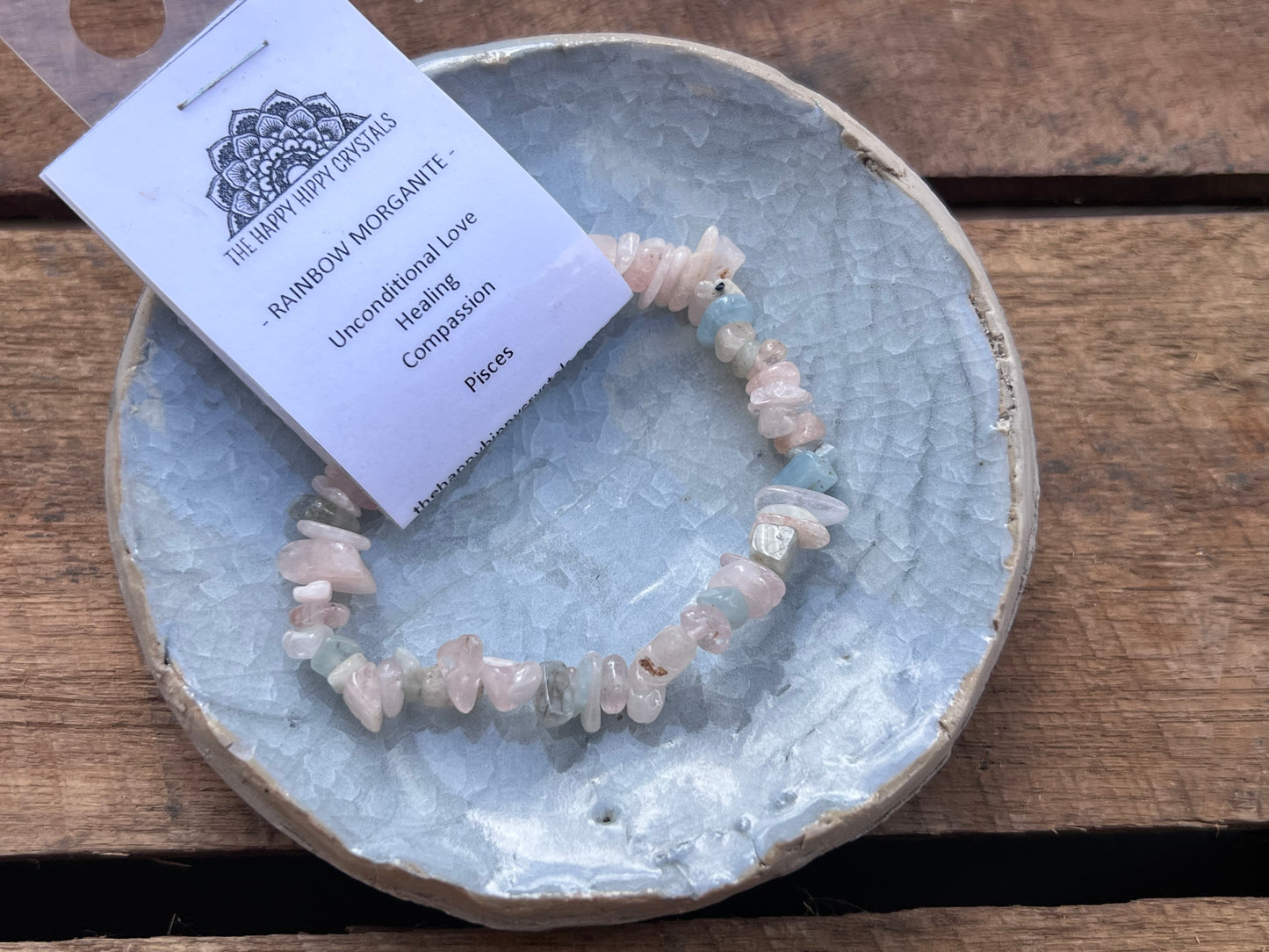 Rainbow Morganite Chip Bracelet