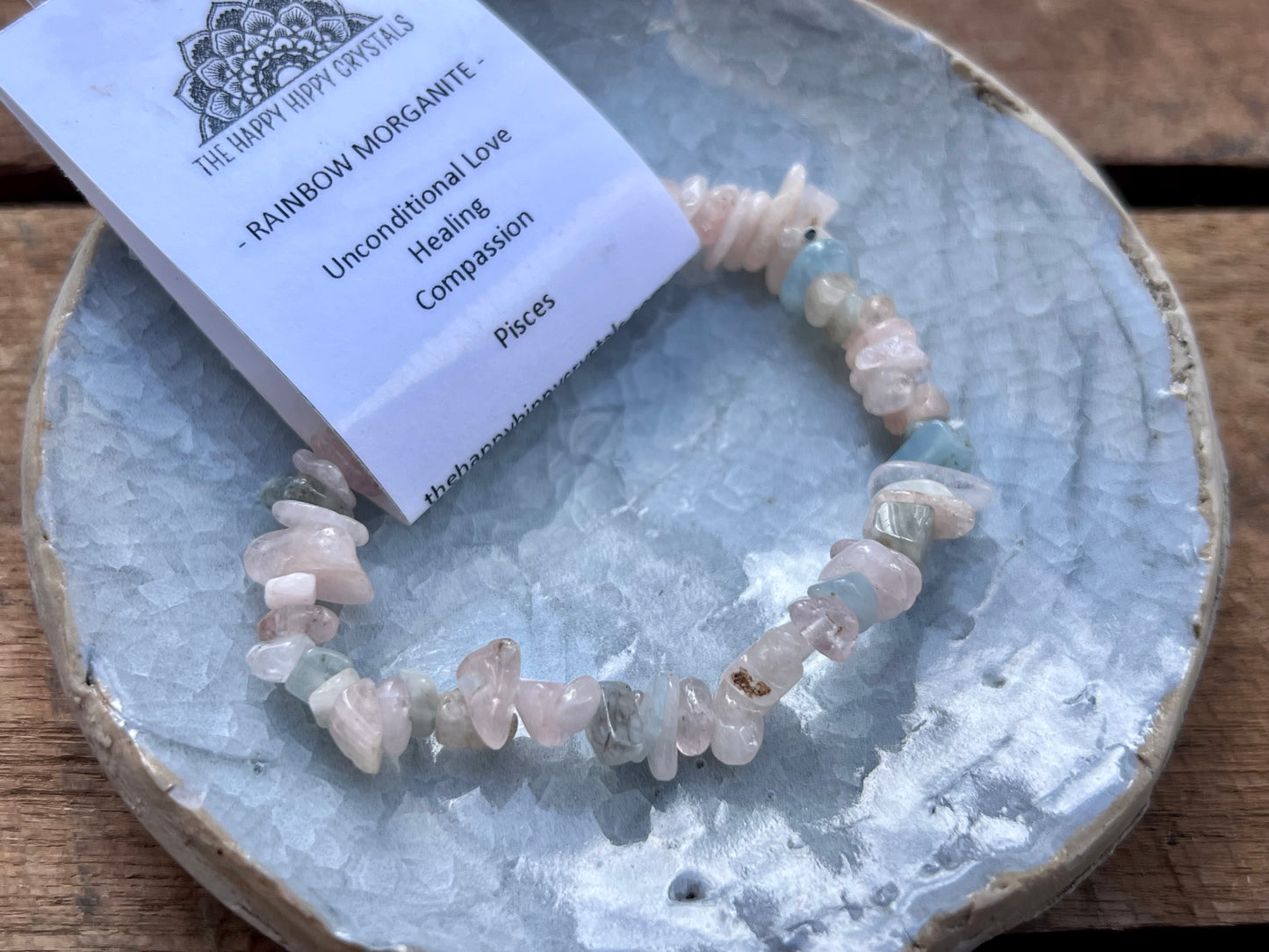 Rainbow Morganite Chip Bracelet