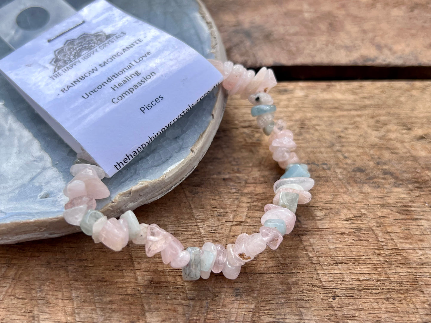 Rainbow Morganite Chip Bracelet