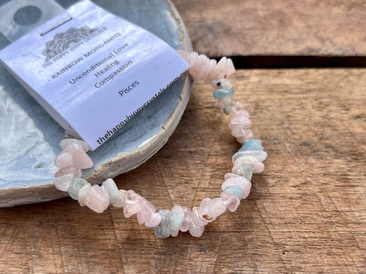 Rainbow Morganite Chip Bracelet