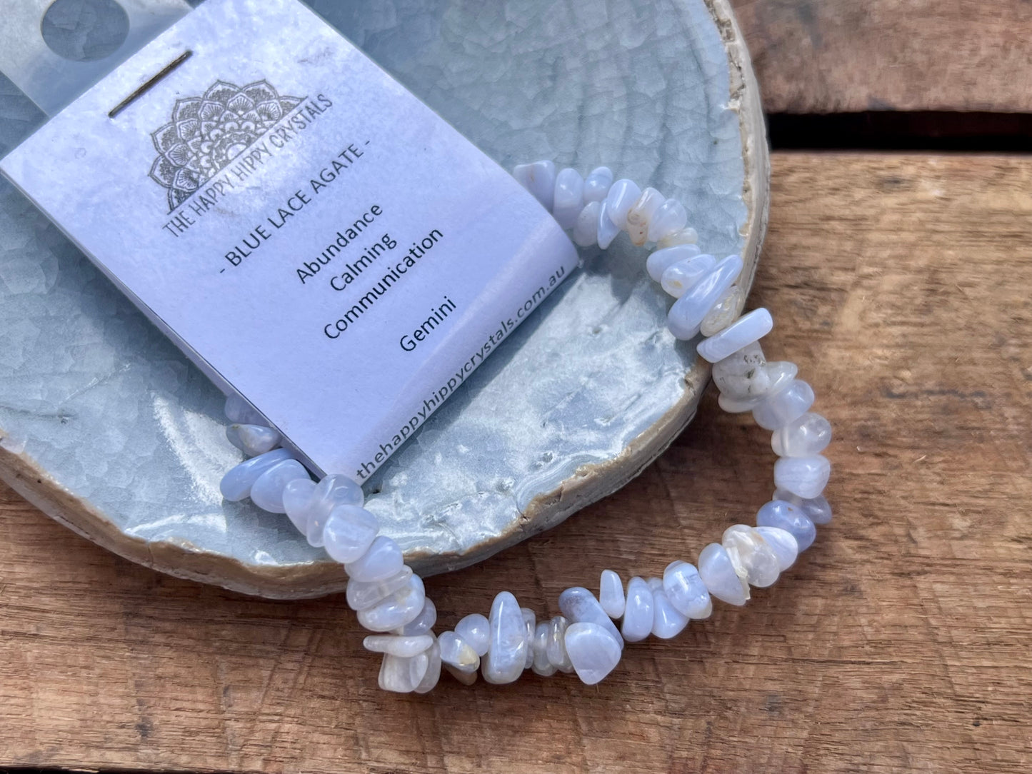 Blue Lace Agate Chip Bracelet