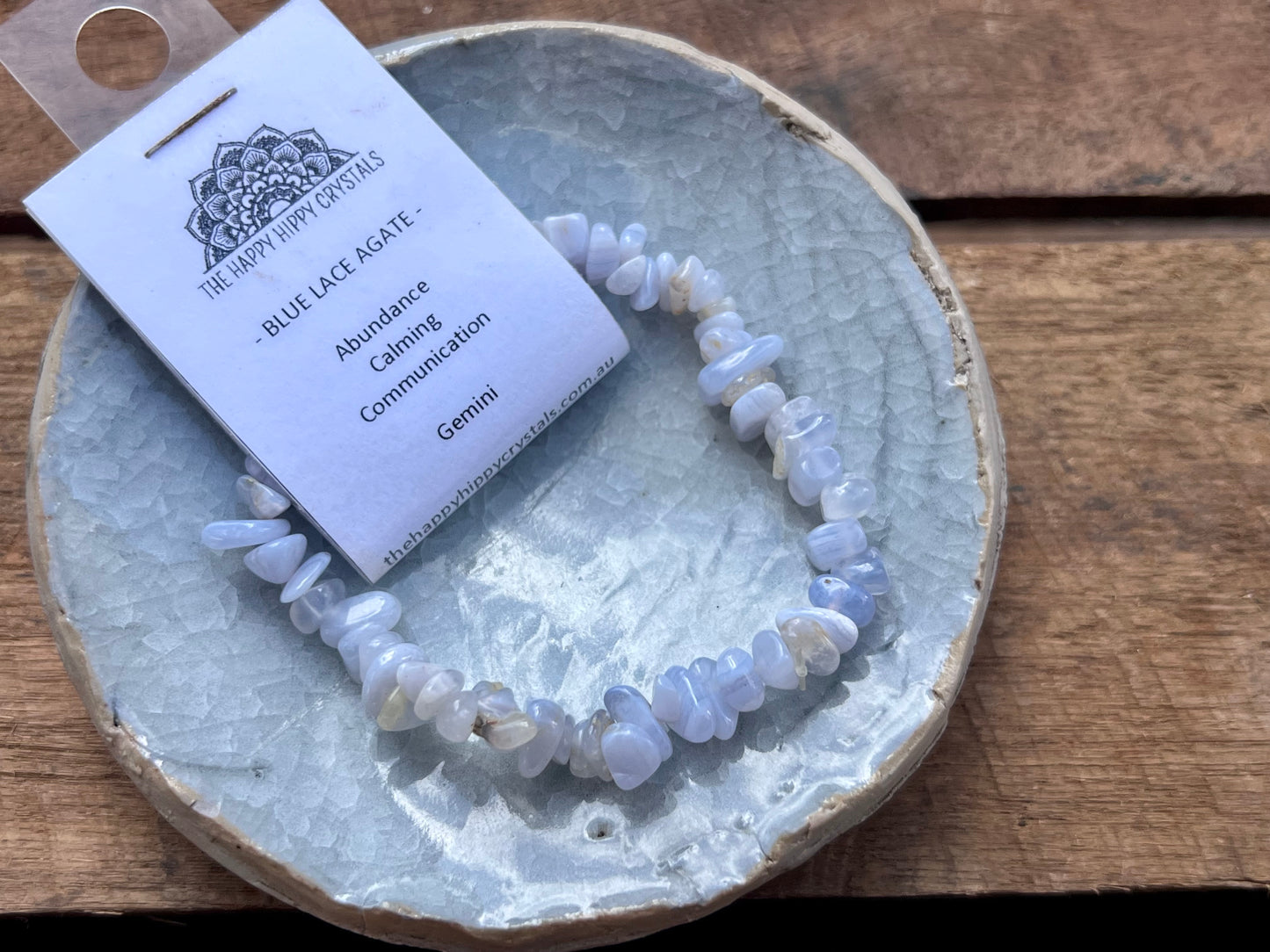 Blue Lace Agate Chip Bracelet