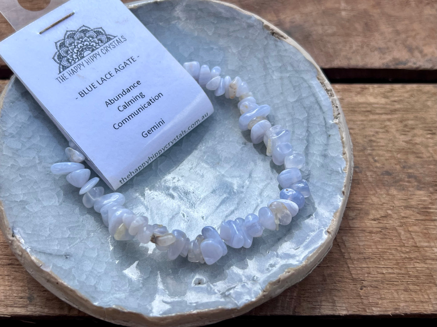 Blue Lace Agate Chip Bracelet