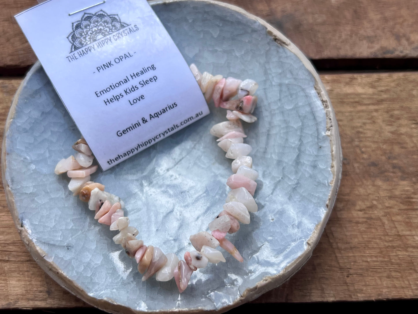 Pink Opal Chip Bracelet
