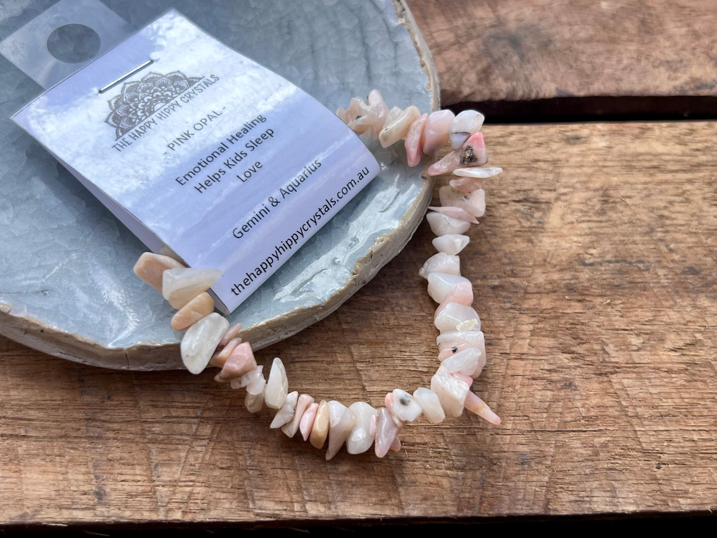 Pink Opal Chip Bracelet