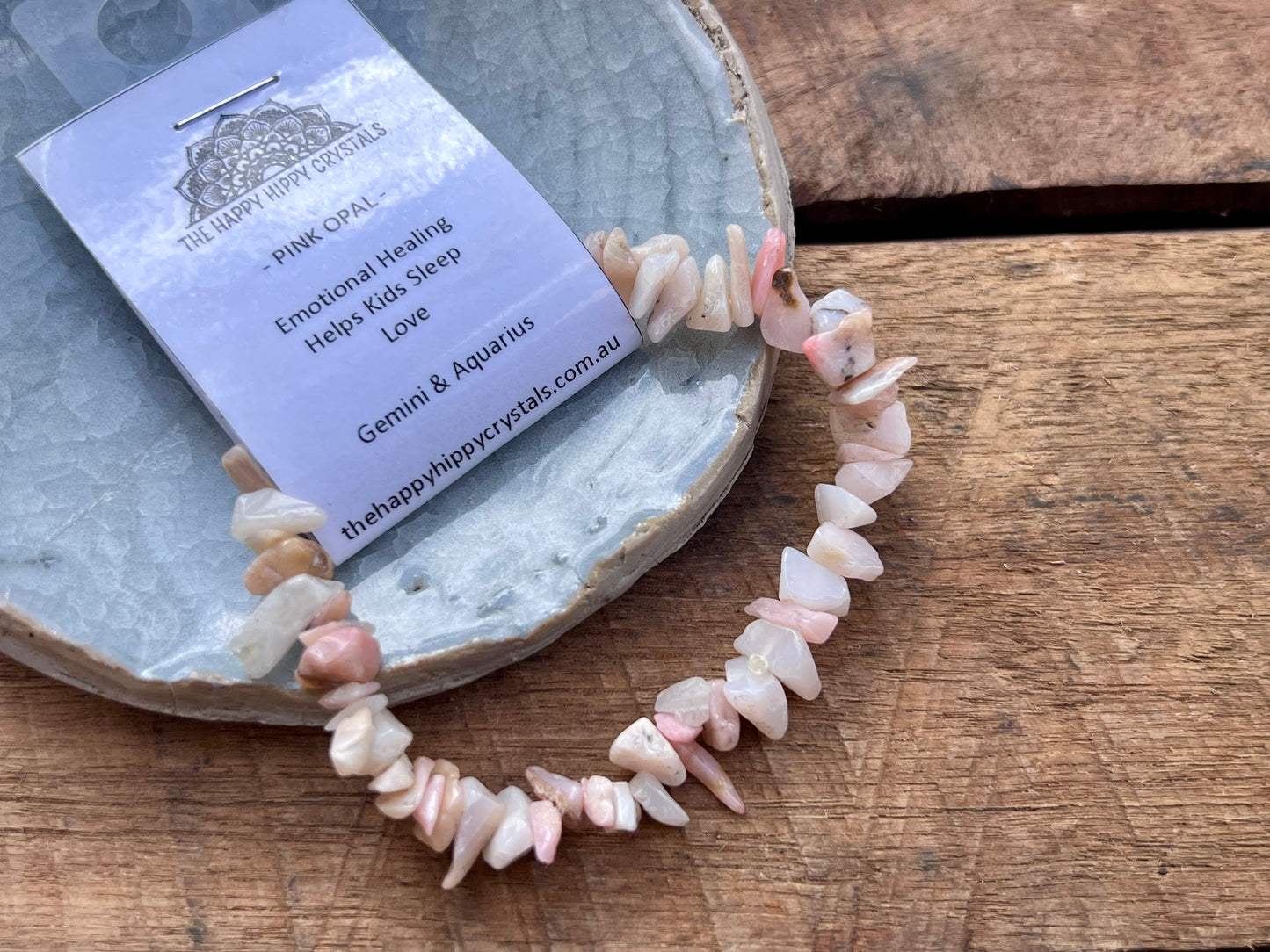 Pink Opal Chip Bracelet