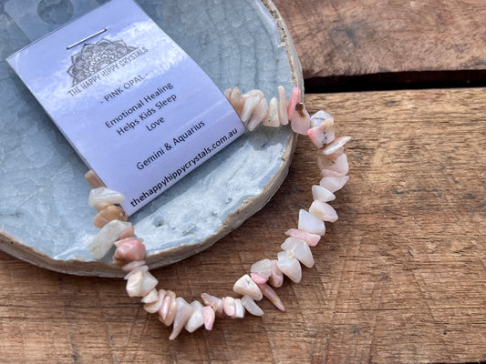 Pink Opal Chip Bracelet