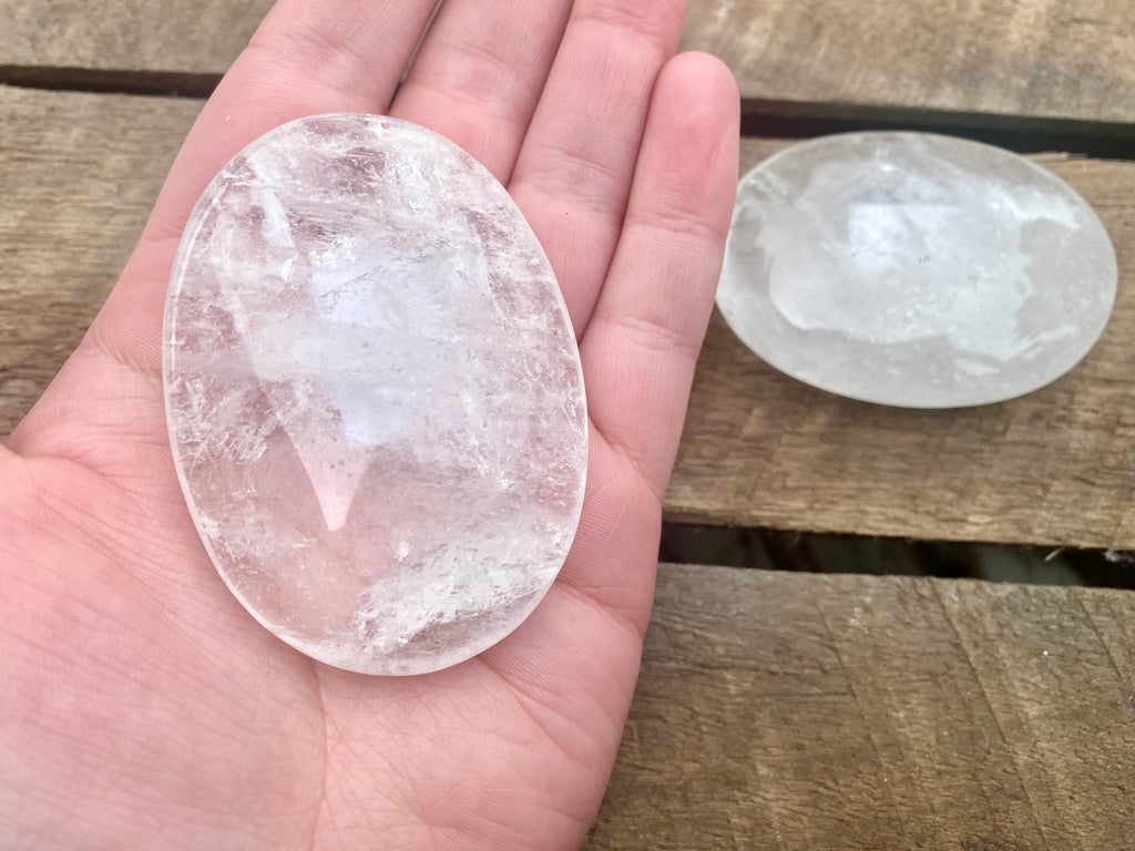Clear Quartz Palm Stone - Large