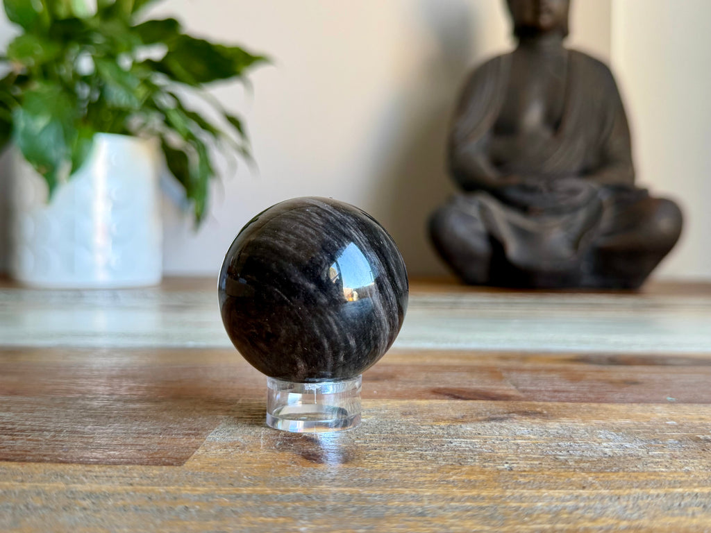 Silver Sheen Obsidian Sphere