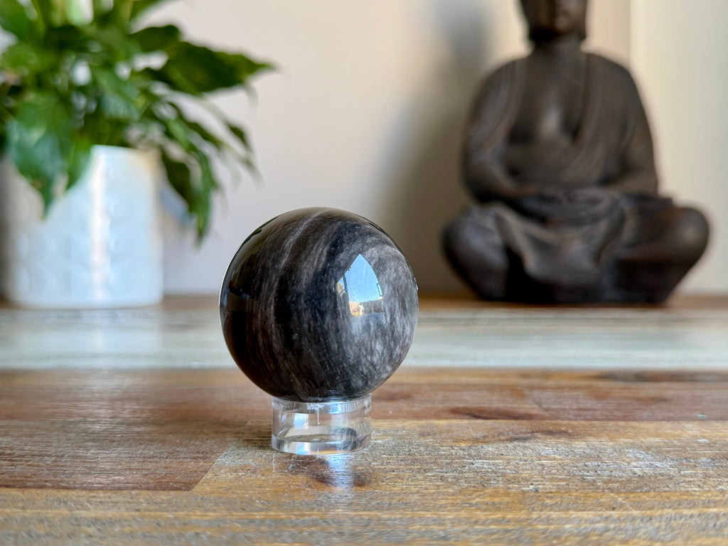 Silver Sheen Obsidian Sphere