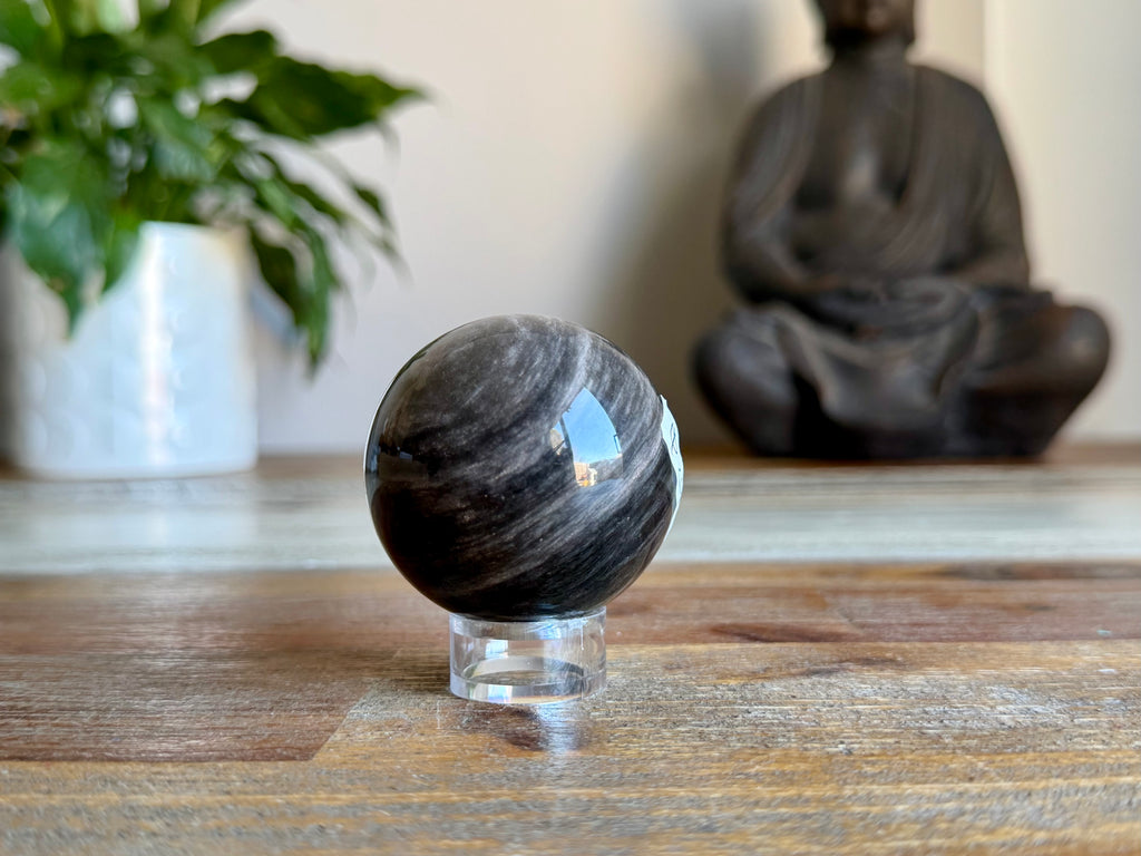 Silver Sheen Obsidian Sphere