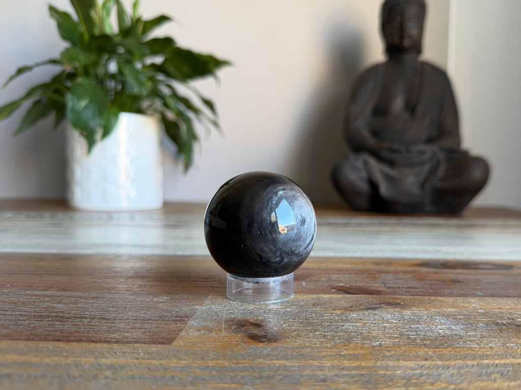 Silver Sheen Obsidian Sphere