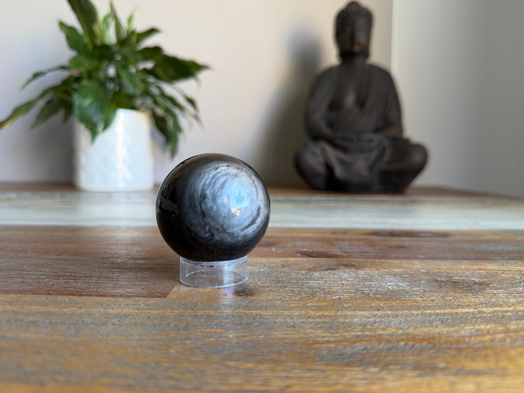 Silver Sheen Obsidian Sphere