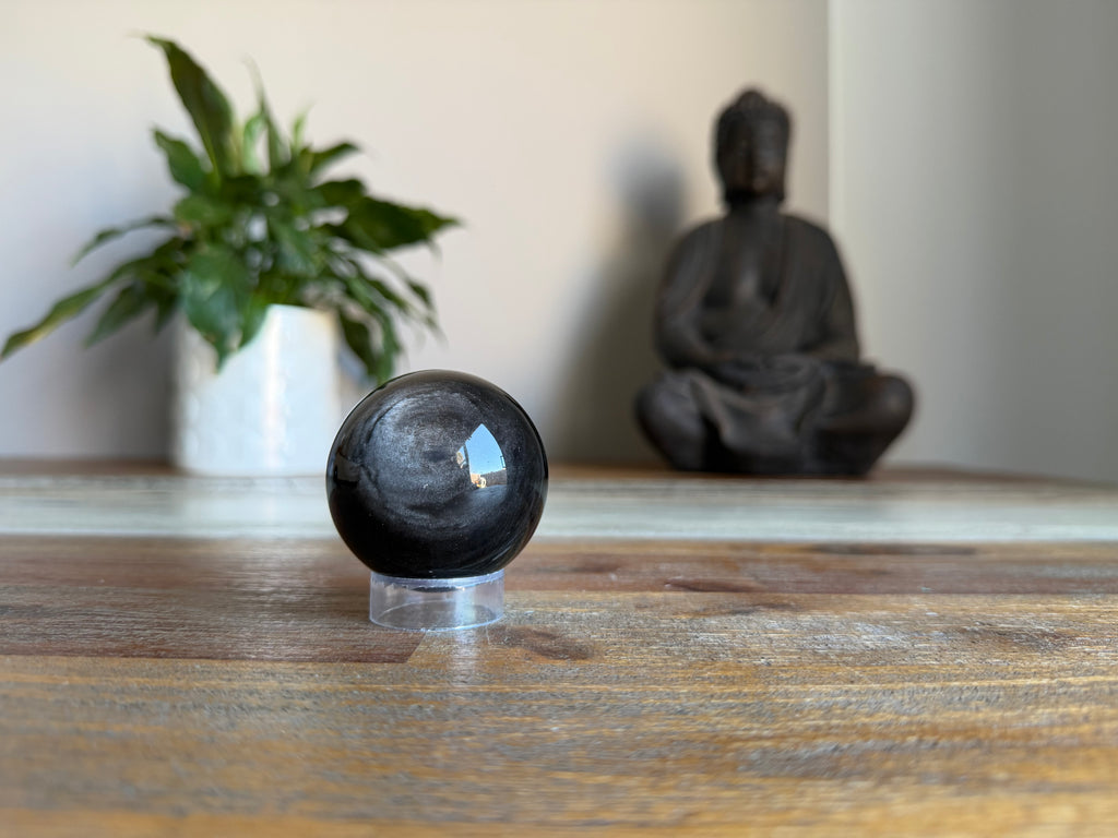 Silver Sheen Obsidian Sphere