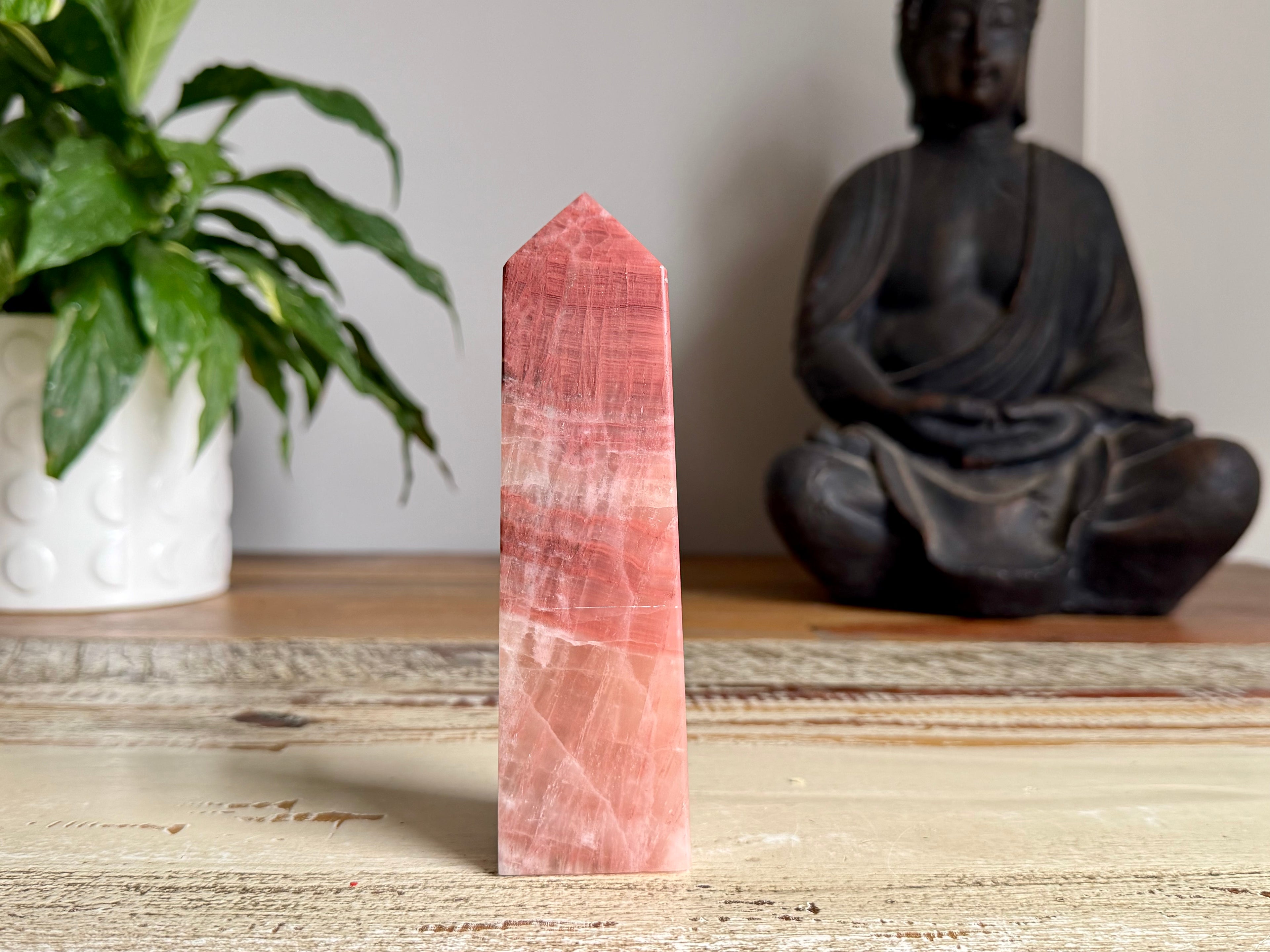 Rose Calcite Tower
