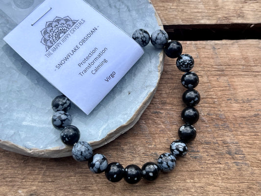 Snowflake Obsidian Tumbled Bracelet