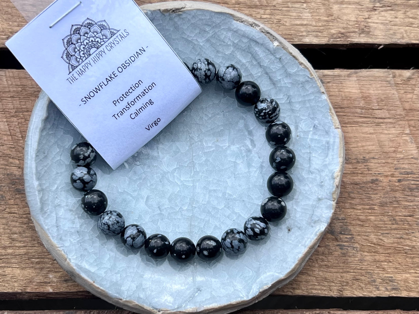 Snowflake Obsidian Tumbled Bracelet