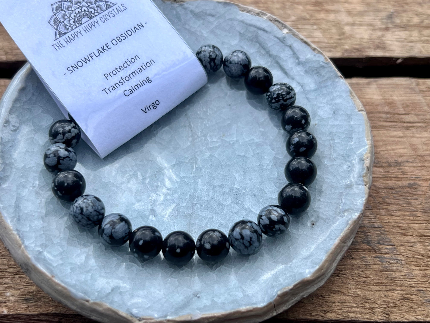 Snowflake Obsidian Tumbled Bracelet