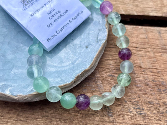 Rainbow Fluorite Tumbled Bracelet